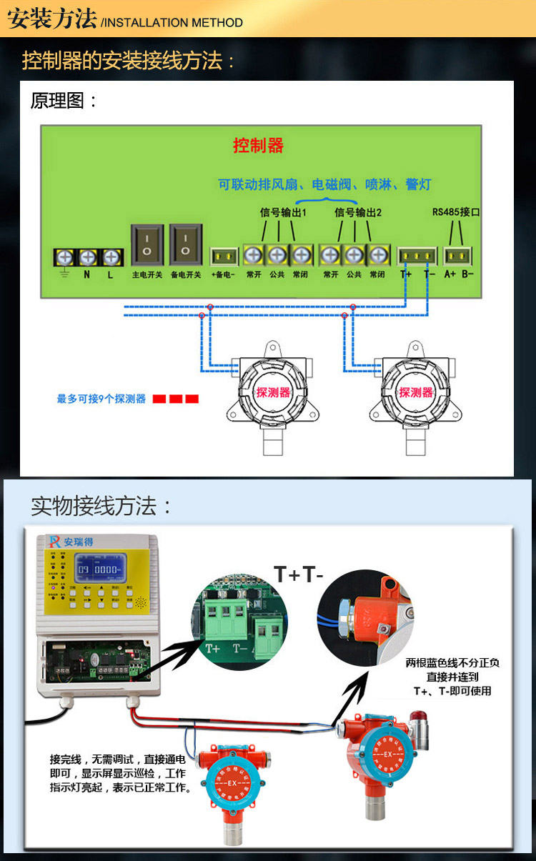 松節(jié)油氣體報(bào)警器安裝方法