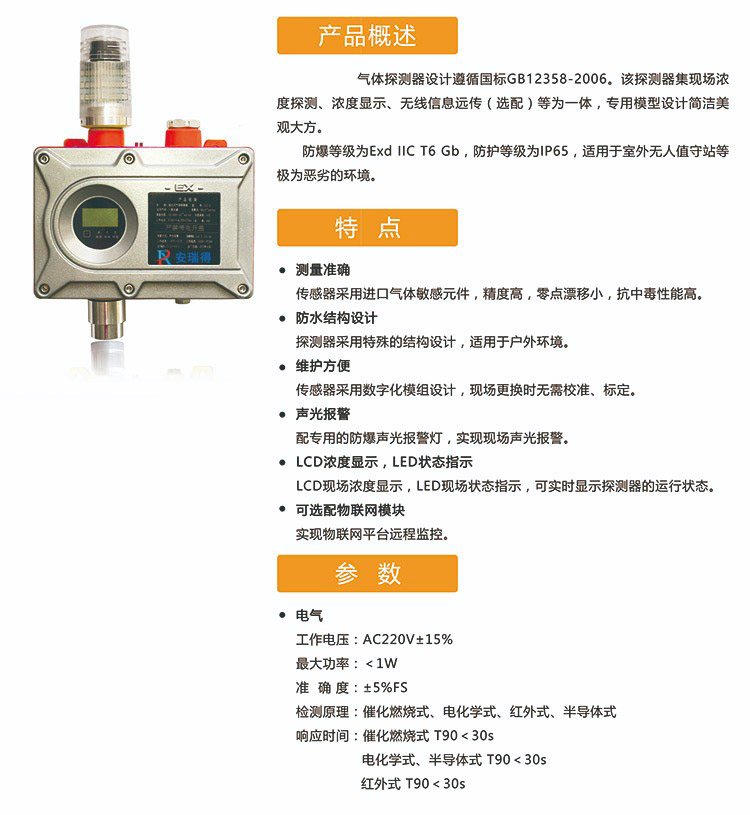 獨(dú)立式氣體探測(cè)報(bào)警器